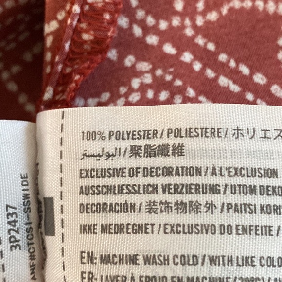 Hollister XS spaghetti strap rust colored with cream design throughout sundress - Picture 10 of 10